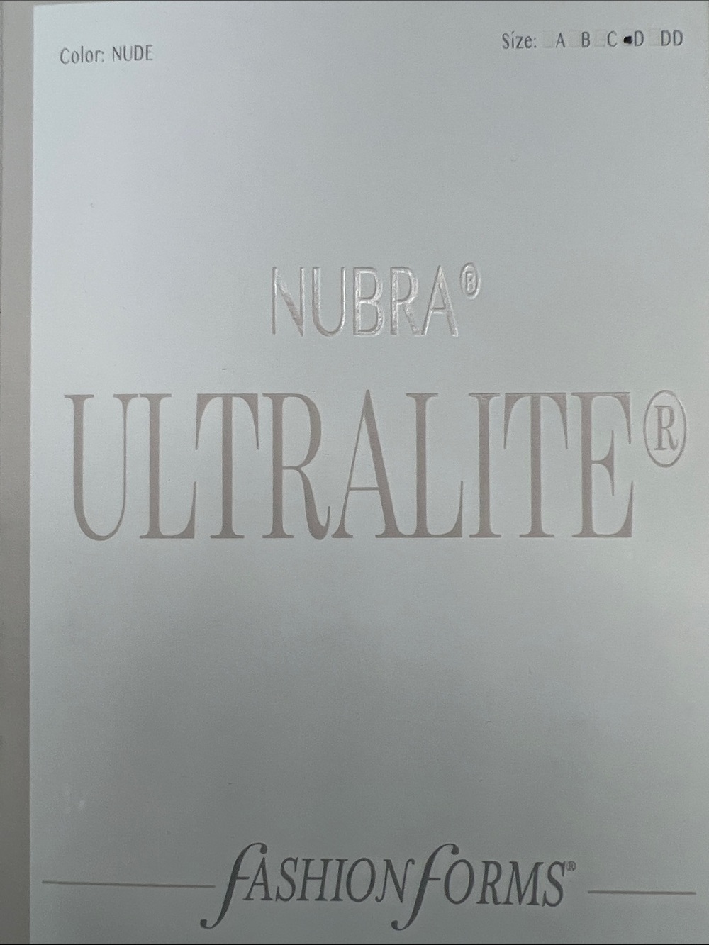 NWT NuBra Ultralite Backless Strapless Bra size D